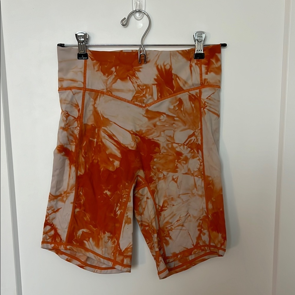 Balance Athletica Orange Tie-Dye Bike Shorts